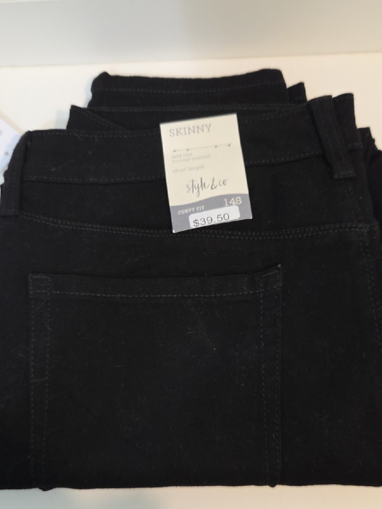 Style & Co. Denim - Style & Co. Black Skinny Jeans - Curvy Fit NWT Size 14S